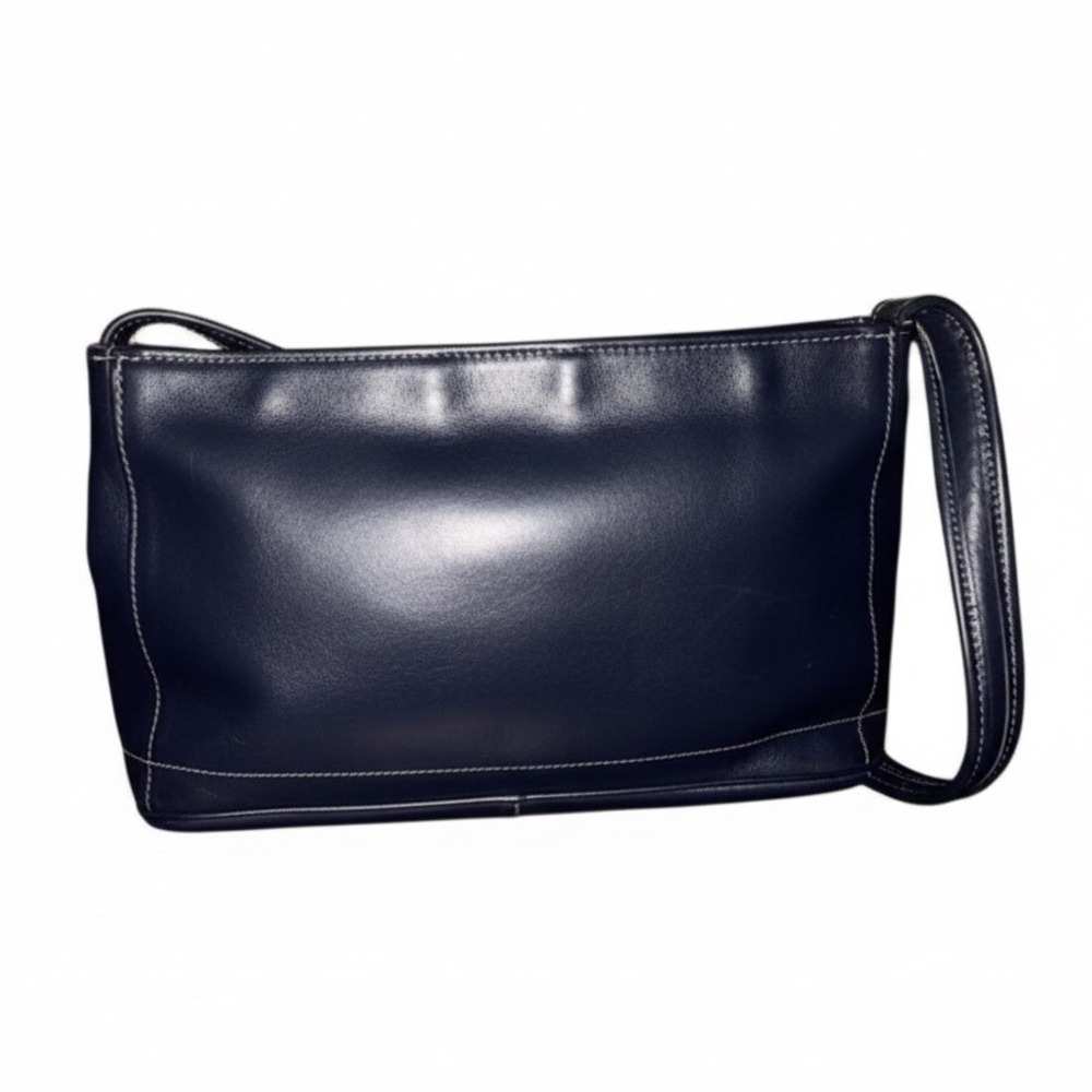 Coach Vtg Dark Blue Glovetanned Leather Shoulder Bag, Small Shoulder‎ Bag - Picture 2 of 7